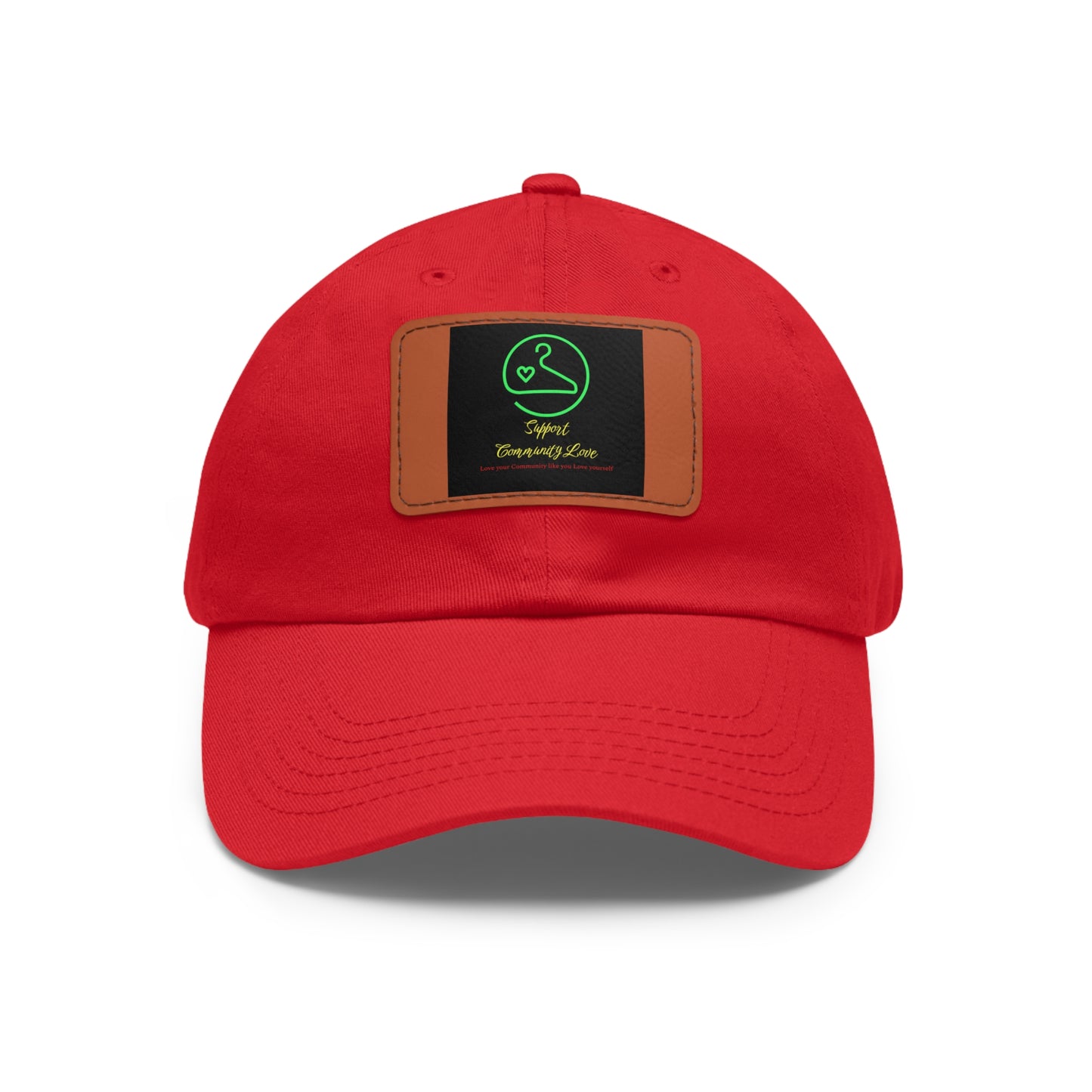 Dad Hat with Leather Patch (Rectangle)