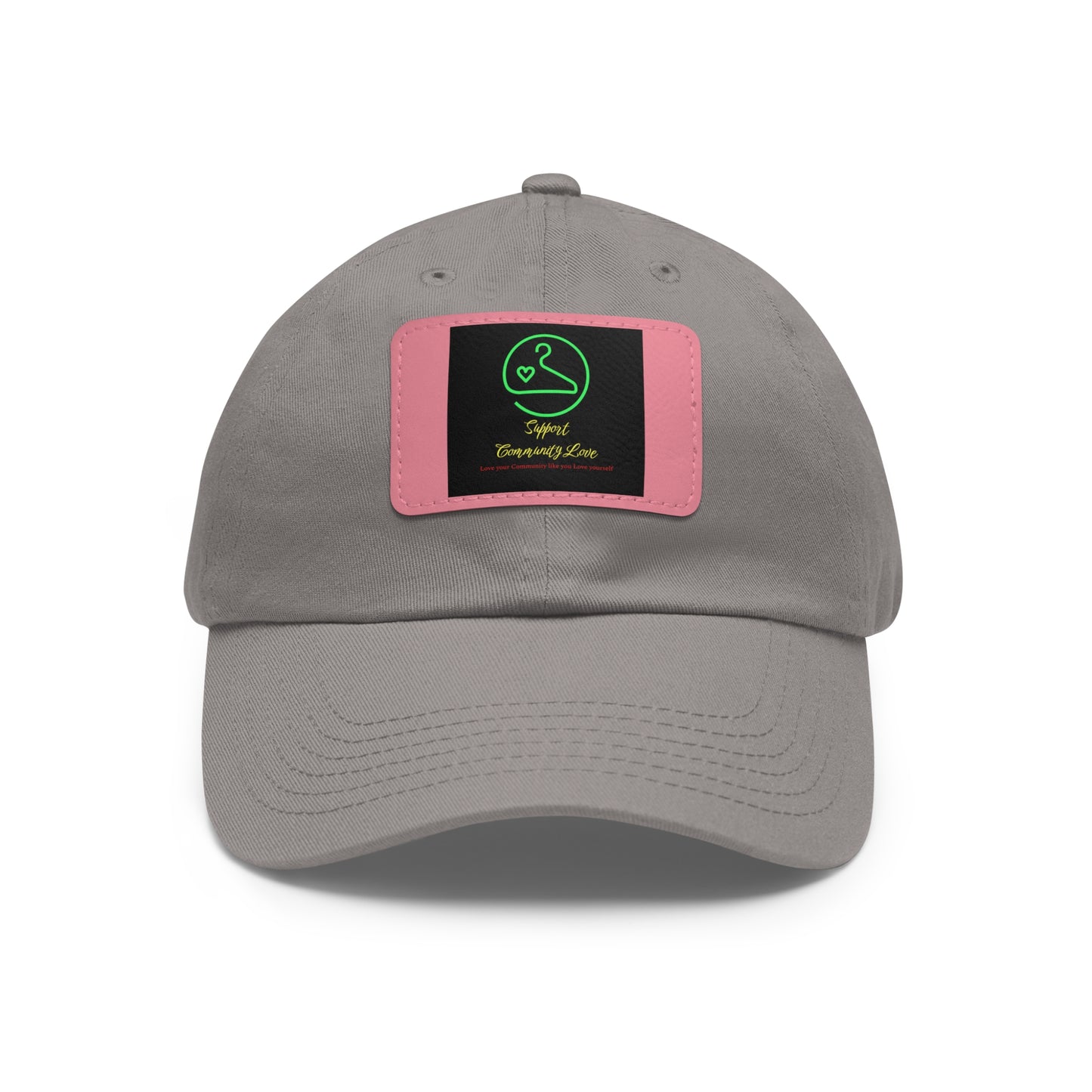 Dad Hat with Leather Patch (Rectangle)