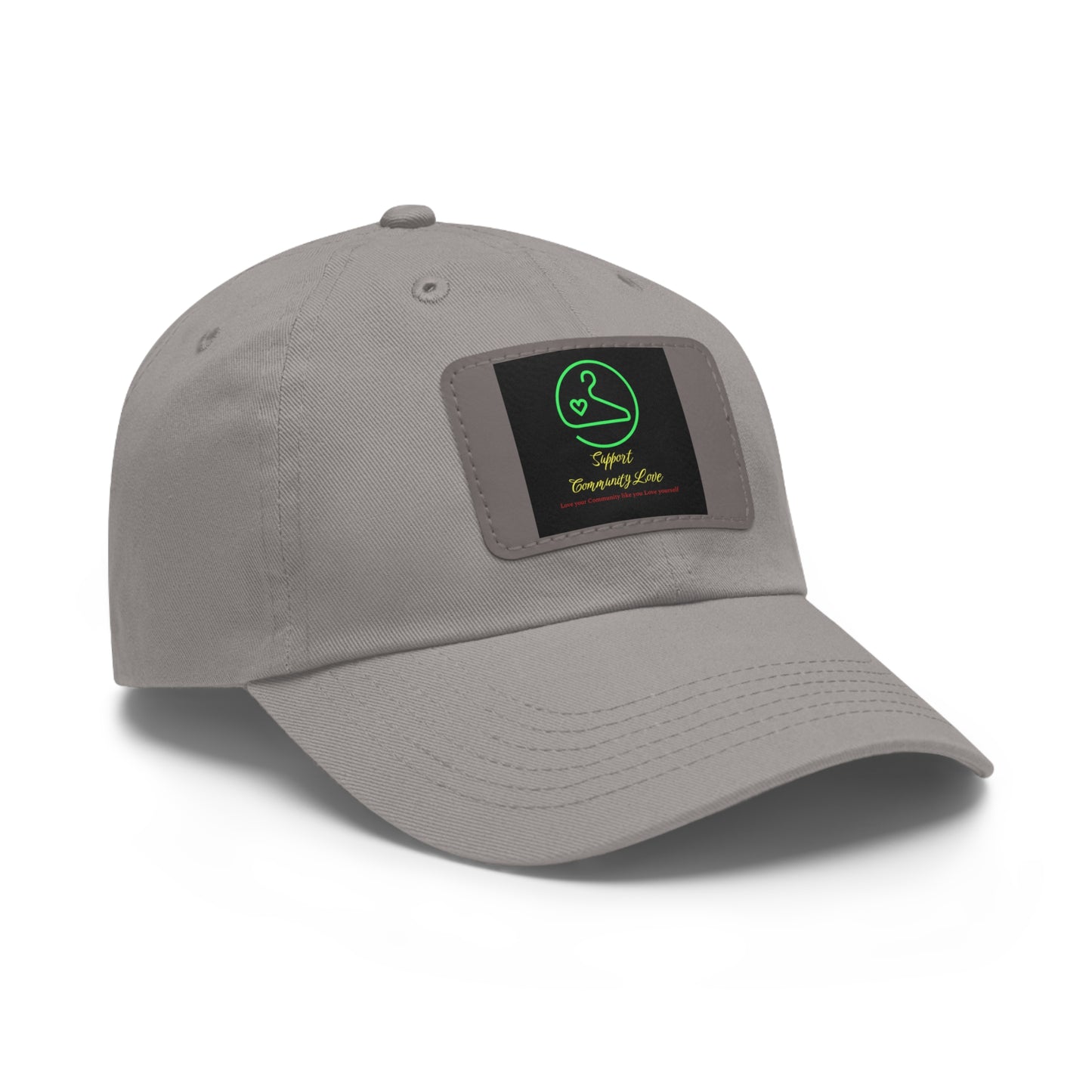 Dad Hat with Leather Patch (Rectangle)