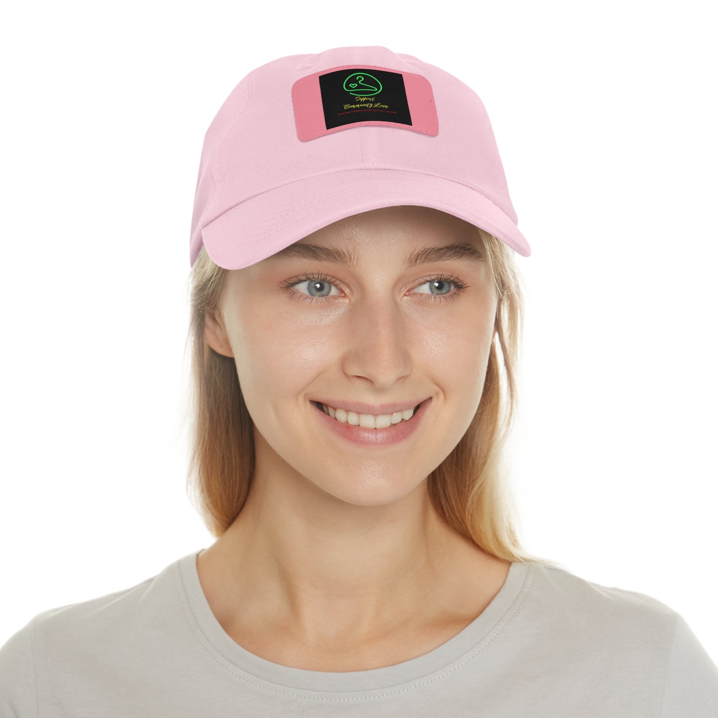 Dad Hat with Leather Patch (Rectangle)