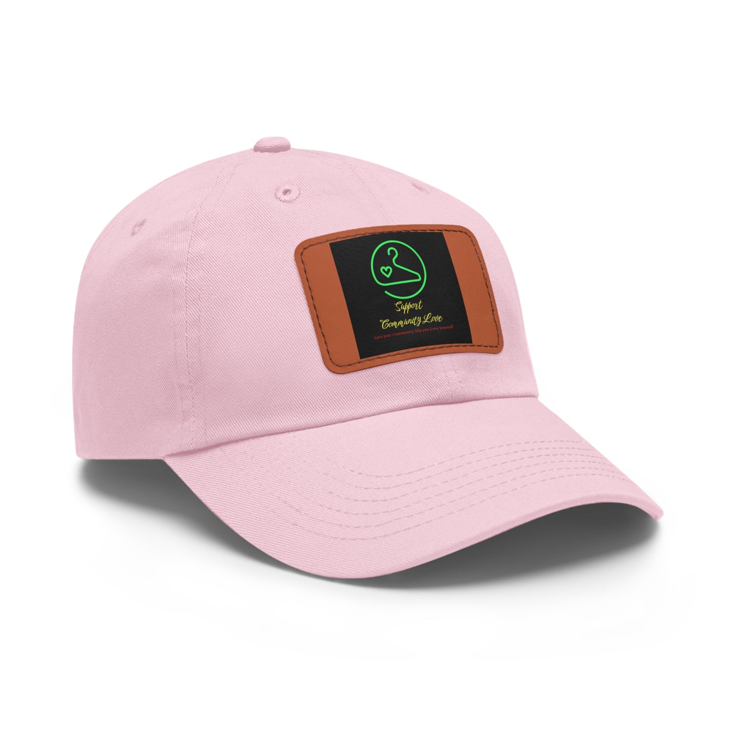 Dad Hat with Leather Patch (Rectangle)