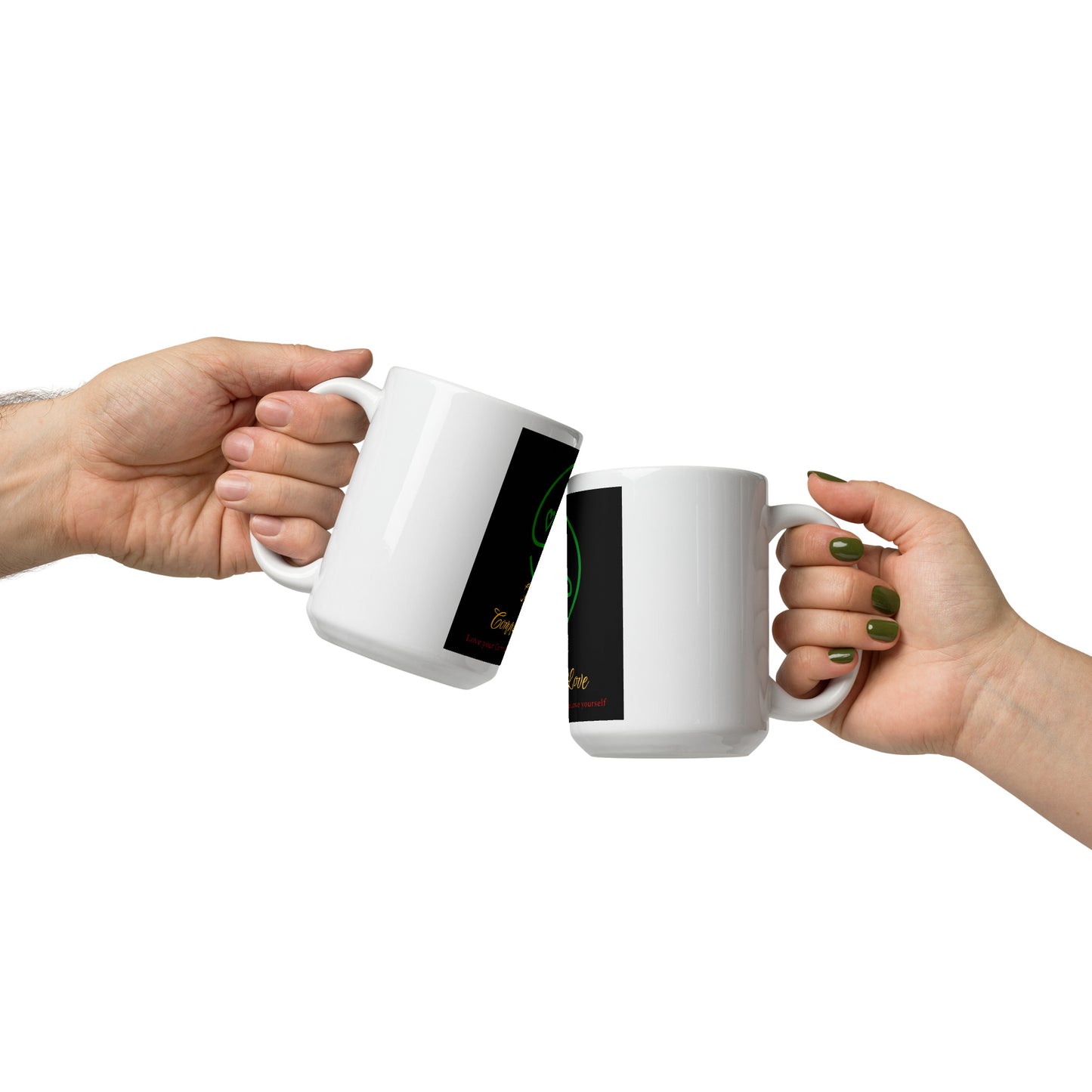 White glossy mug