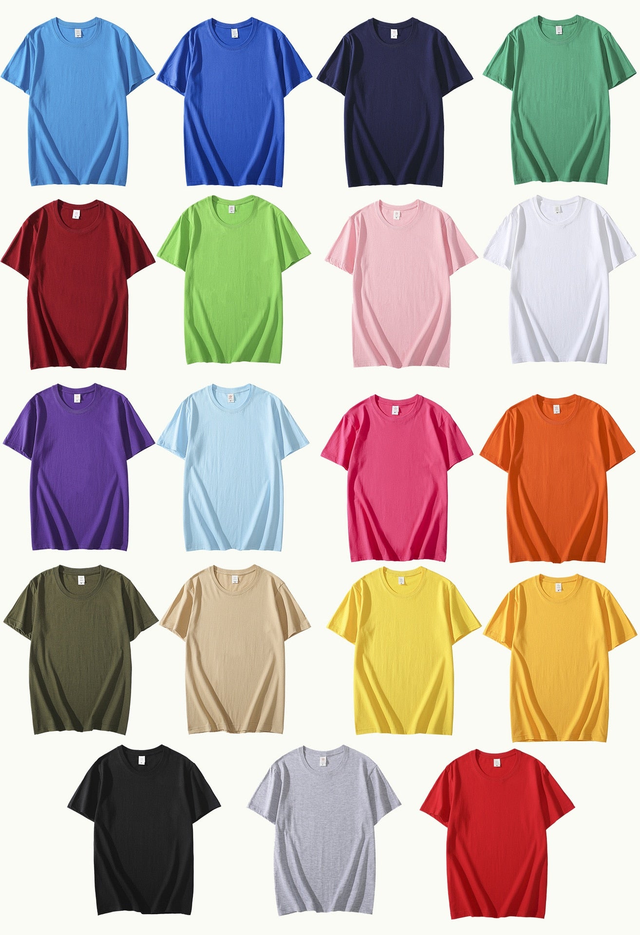 Men's Cotton Solid Color Short Sleeved T-Shirt