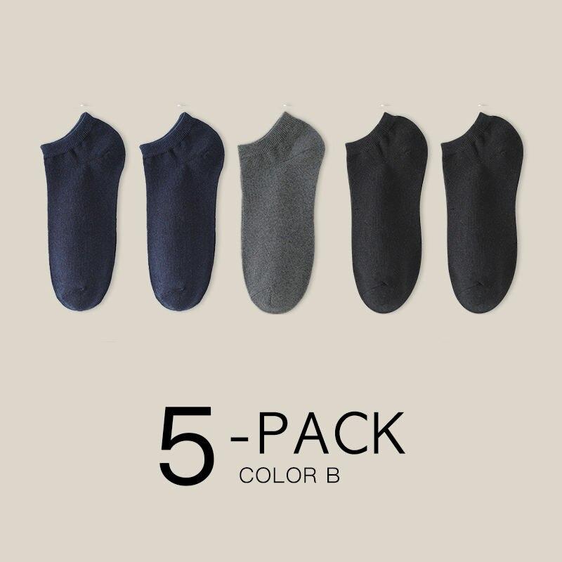 Men's Cotton Summer Thin Breathable Socks 5 Pairs Set