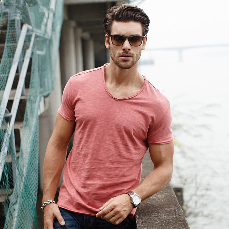 Men's Cotton V-Neck T-Shirt